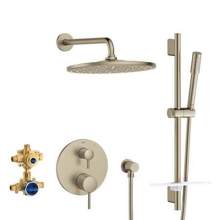 Grohe Timeless Pressure Balance Rain Shower Set, Brushed Nickel 29430EN0